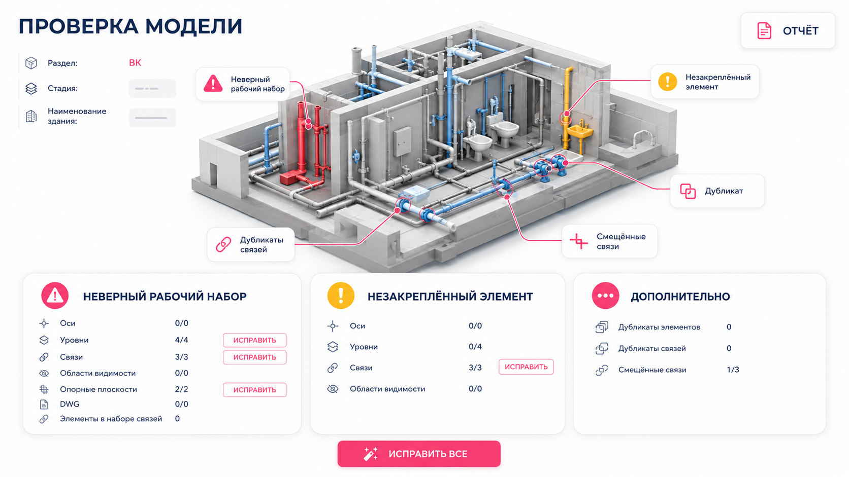 Проверка стандартов модели Revit