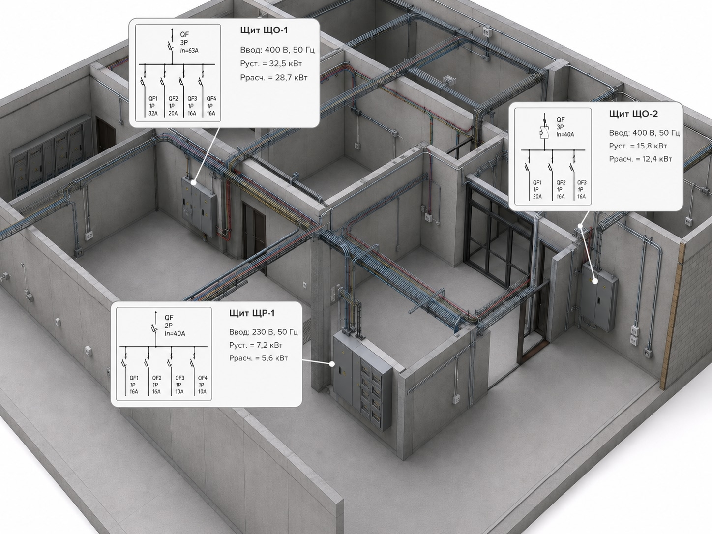 Менеджер схем электрических щитов в Revit